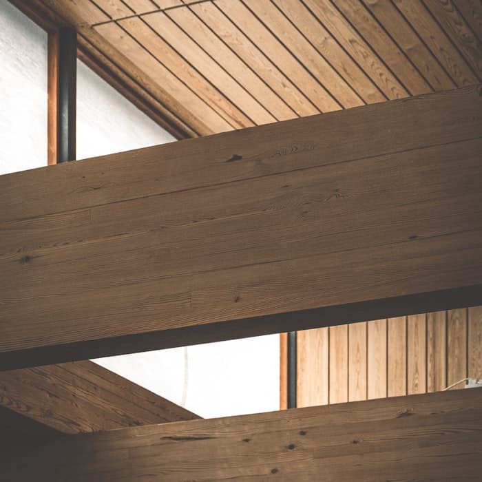Detail of custom timber joinery and ceiling beams