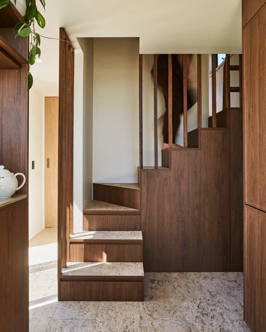 Custom wood joinery staircase in a Nõmme family home