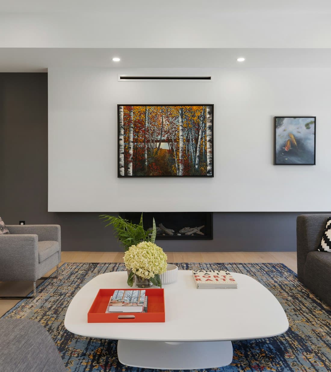 Completed contemporary residential living room
