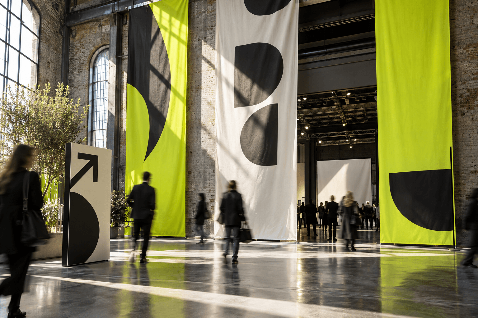 NOTA event graphics and wayfinding concept