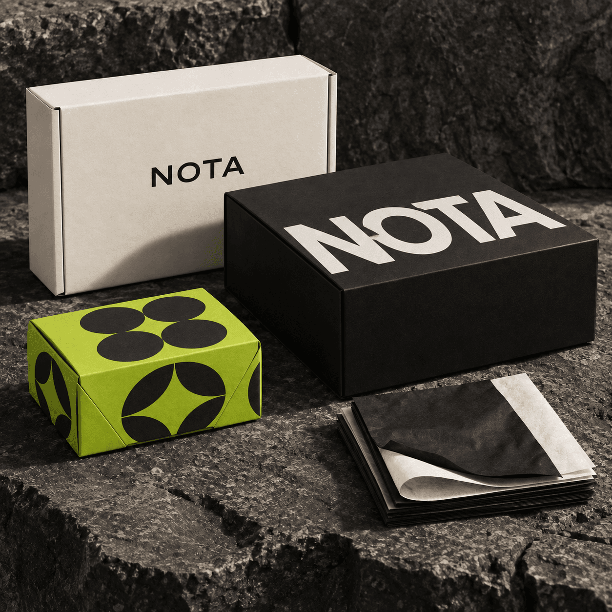 NOTA packaging and print material detail