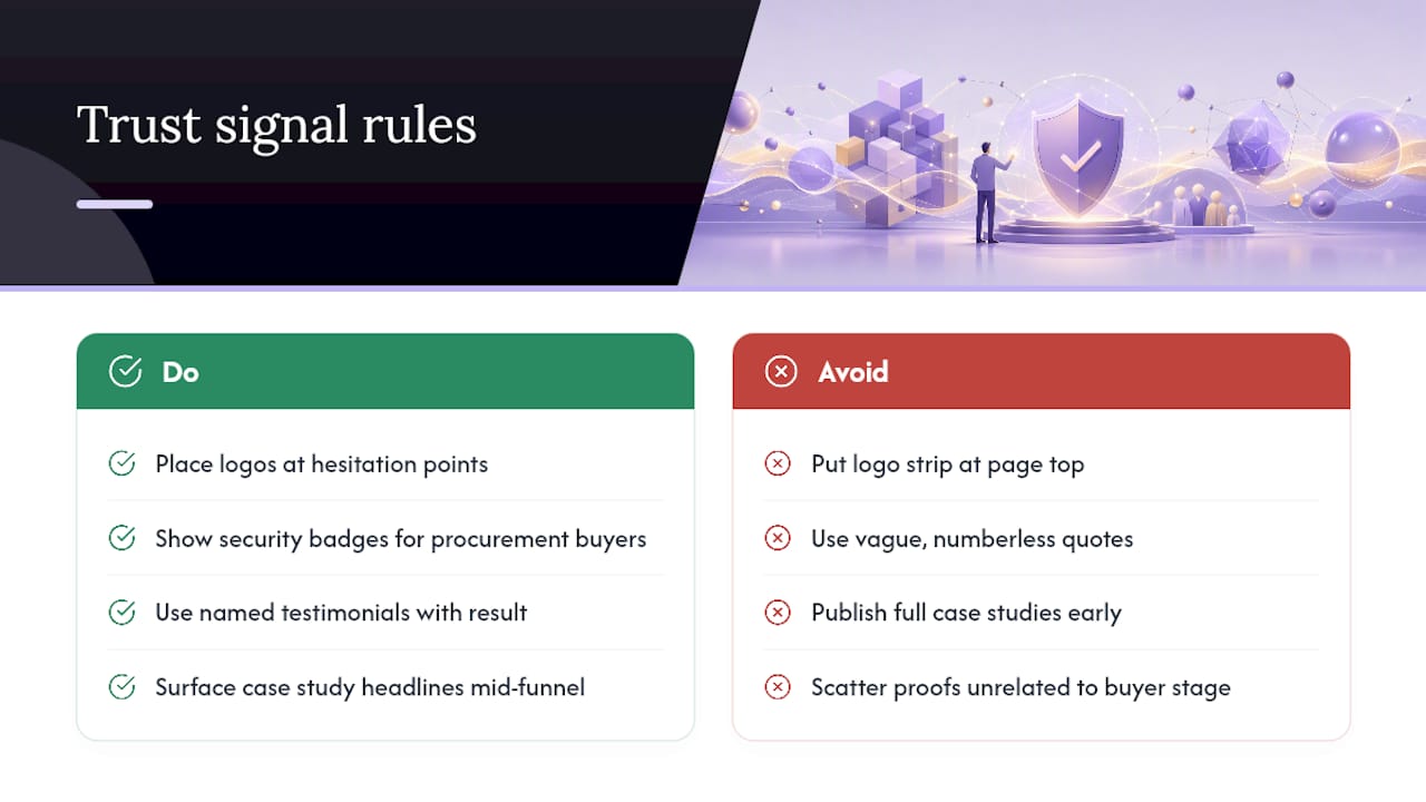 Where Should Trust Signals Go on a B2B SaaS Site? — overview diagram